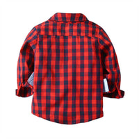 Load image into Gallery viewer, 2 Pieces Set Baby Kid Boys Dressy Checked Shirts And Suits Trousers Wholesale 211109407
