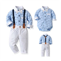 Load image into Gallery viewer, 2 Pieces Set Baby Kid Boys Dressy Star Bow Print Rompers And Suits Trousers Wholesale 211109422
