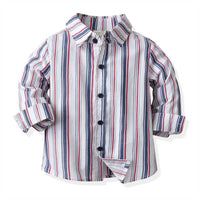 Load image into Gallery viewer, 2 Pieces Set Baby Kid Boys Striped Bow Shirts And Ripped Jeans Wholesale 211109424
