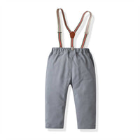 Load image into Gallery viewer, 2 Pieces Set Baby Kid Boys Dressy Checked Bow Shirts And Pants Suits Wholesale 211109437
