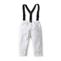 Load image into Gallery viewer, 2 Pieces Set Baby Kid Boys Birthday Party Checked Bow Shirts And Solid Color Jumpsuits Wholesale 211109450
