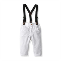 Load image into Gallery viewer, 2 Pieces Set Baby Kid Boys Birthday Party Checked Bow Shirts And Solid Color Jumpsuits Wholesale 211109450
