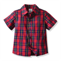 Load image into Gallery viewer, 2 Pieces Set Baby Kid Boys Birthday Party Checked Shirts And Solid Color Pants Wholesale 211109456
