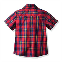 Load image into Gallery viewer, 2 Pieces Set Baby Kid Boys Birthday Party Checked Shirts And Solid Color Pants Wholesale 211109456
