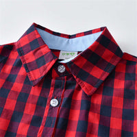 Load image into Gallery viewer, 2 Pieces Set Baby Kid Boys Birthday Party Checked Bow Shirts And Solid Color Jumpsuits Wholesale 211109458
