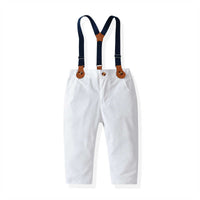 Load image into Gallery viewer, 2 Pieces Set Baby Kid Boys Checked Shirts And Solid Color Jumpsuits Wholesale 211109465
