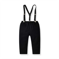 Load image into Gallery viewer, 2 Pieces Set Baby Kid Boys Birthday Party Checked Bow Shirts And Solid Color Jumpsuits Wholesale 211109476
