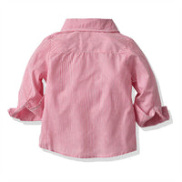 Load image into Gallery viewer, 3 Pieces Set Baby Kid Boys Bow Shirts Striped Vests Waistcoats And Solid Color Jumpsuits Wholesale 211109493
