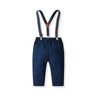 Load image into Gallery viewer, 2 Pieces Set Baby Kid Boys Birthday Party Striped Bow Shirts And Solid Color Jumpsuits Wholesale 21110950
