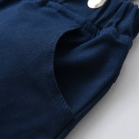 Load image into Gallery viewer, 2 Pieces Set Baby Kid Boys Birthday Party Striped Bow Shirts And Solid Color Jumpsuits Wholesale 21110950
