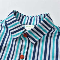 Load image into Gallery viewer, Baby Kid Boys Striped Bow Dressy Birthday Party Shirts Wholesale 211109513
