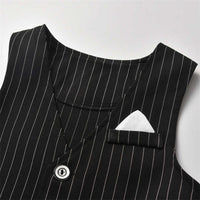 Load image into Gallery viewer, 3 Pieces Set Baby Kid Boys Dressy Birthday Party Solid Color Bow Shirts And Striped Vests Waistcoats And Jumpsuits Wholesale 211109515
