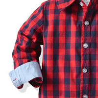 Load image into Gallery viewer, 3 Pieces Set Baby Kid Boys Dressy Birthday Party Checked Bow Shirts And Solid Color Cardigan And Pants Wholesale 211109517
