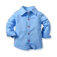 Load image into Gallery viewer, 2 Pieces Set Baby Kid Boys Dressy Birthday Party Solid Color Bow Shirts And Jumpsuits Wholesale 211109526
