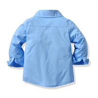 Load image into Gallery viewer, 2 Pieces Set Baby Kid Boys Dressy Birthday Party Solid Color Bow Shirts And Jumpsuits Wholesale 211109526
