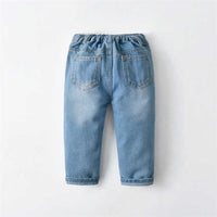 Load image into Gallery viewer, 2 Pieces Set Baby Kid Boys Dressy Birthday Party Striped Checked Bow Shirts And Jeans Wholesale 211109527
