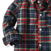 Load image into Gallery viewer, 2 Pieces Set Baby Kid Boys Dressy Birthday Party Striped Checked Bow Shirts And Jeans Wholesale 211109527
