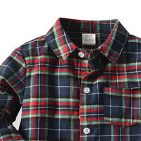 Load image into Gallery viewer, 2 Pieces Set Baby Kid Boys Dressy Birthday Party Striped Checked Bow Shirts And Jeans Wholesale 211109527
