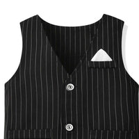 Load image into Gallery viewer, 3 Pieces Set Baby Kid Boys Dressy Birthday Party Striped Vests Waistcoats And Solid Color Bow Shirts And Pants Wholesale 211109528
