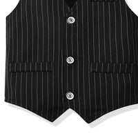 Load image into Gallery viewer, 3 Pieces Set Baby Kid Boys Dressy Birthday Party Striped Vests Waistcoats And Solid Color Bow Shirts And Pants Wholesale 211109528
