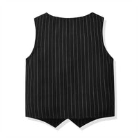 Load image into Gallery viewer, 3 Pieces Set Baby Kid Boys Dressy Birthday Party Striped Vests Waistcoats And Solid Color Bow Shirts And Pants Wholesale 211109528
