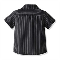 Load image into Gallery viewer, 2 Pieces Set Baby Kid Boys Dressy Birthday Party Striped Bow Shirts And Solid Color Jeans Wholesale 211109543
