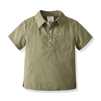 Load image into Gallery viewer, 2 Pieces Set Baby Kid Boys Dressy Birthday Party Solid Color Bow Shirts And Rompers Wholesale 211109554
