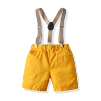 Load image into Gallery viewer, 2 Pieces Set Baby Kid Boys Dressy Birthday Party Solid Color Bow Shirts And Rompers Wholesale 211109554
