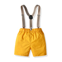 Load image into Gallery viewer, 2 Pieces Set Baby Kid Boys Dressy Birthday Party Solid Color Bow Shirts And Rompers Wholesale 211109554
