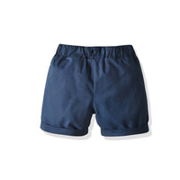 Load image into Gallery viewer, 2 Pieces Set Baby Kid Boys Bow Embroidered Shirts And Solid Color Shorts Wholesale 211109555
