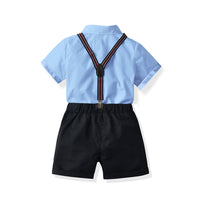 Load image into Gallery viewer, 2 Pieces Set Baby Kid Boys Solid Color Bow Shirts And Shorts Wholesale 211109559
