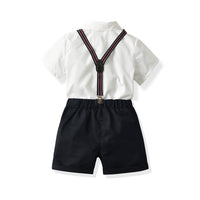 Load image into Gallery viewer, 2 Pieces Set Baby Kid Boys Solid Color Bow Shirts And Shorts Wholesale 211109559
