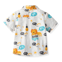 Load image into Gallery viewer, 2 Pieces Set Baby Kid Boys Letters Animals Print Shirts And Solid Color Shorts Wholesale 211109568
