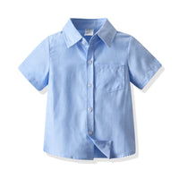 Load image into Gallery viewer, 2 Pieces Set Baby Kid Boys Solid Color Bow Shirts And Shorts Wholesale 211109576
