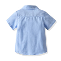 Load image into Gallery viewer, 2 Pieces Set Baby Kid Boys Solid Color Bow Shirts And Shorts Wholesale 211109576
