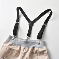 Load image into Gallery viewer, 2 Pieces Set Baby Kid Boys Solid Color Bow Shirts And Shorts Wholesale 211109576
