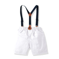 Load image into Gallery viewer, 2 Pieces Set Baby Kid Boys Solid Color Bow Shirts And Shorts Wholesale 211109585
