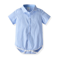 Load image into Gallery viewer, 2 Pieces Set Baby Kid Boys Striped Bow Rompers Solid Color Shorts Wholesale 211109592
