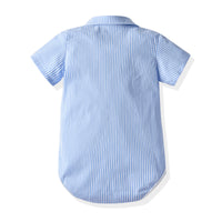 Load image into Gallery viewer, 2 Pieces Set Baby Kid Boys Striped Bow Rompers Solid Color Shorts Wholesale 211109592
