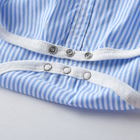 Load image into Gallery viewer, 2 Pieces Set Baby Kid Boys Striped Bow Rompers Solid Color Shorts Wholesale 211109592
