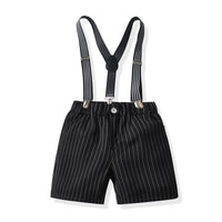 Load image into Gallery viewer, 2 Pieces Set Baby Kid Boys Animals Bow Print Shirts And Striped Shorts Wholesale 211109593
