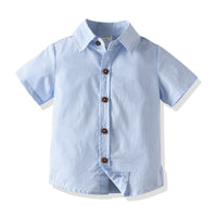 Load image into Gallery viewer, 2 Pieces Set Baby Kid Boys Striped Bow T-Shirts Solid Color Shorts Wholesale 211109600
