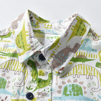 Load image into Gallery viewer, 2 Pieces Set Baby Kid Boys Dinosaur Bow Print Shirts And Solid Color Shorts Wholesale 211109604
