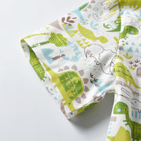 Load image into Gallery viewer, 2 Pieces Set Baby Kid Boys Dinosaur Bow Print Shirts And Solid Color Shorts Wholesale 211109604
