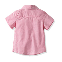 Load image into Gallery viewer, 2 Pieces Set Baby Kid Boys Dressy Striped Bow Shirts And Polka dots Shorts Suits Wholesale 211109607
