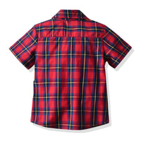 Load image into Gallery viewer, 2 Pieces Set Baby Kid Boys Dressy Checked Bow Shirts And Shorts Suits Wholesale 211109610
