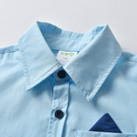 Load image into Gallery viewer, 2 Pieces Set Baby Kid Boys Solid Color Bow Shirts And Jeans Wholesale 211109615
