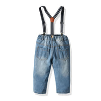 Load image into Gallery viewer, 2 Pieces Set Baby Kid Boys Solid Color Bow Shirts And Jeans Wholesale 211109615
