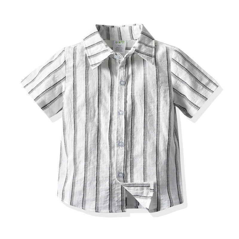 Baby Kid Boys Striped Bow Shirts Wholesale 211109625
