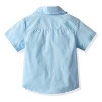 Load image into Gallery viewer, 2 Pieces Set Baby Kid Boys Dressy Bow Shirts And Solid Color Shorts Suits Wholesale 211109635
